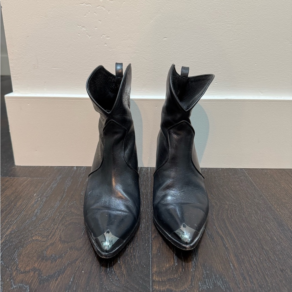 Black Leather Ankle Boots